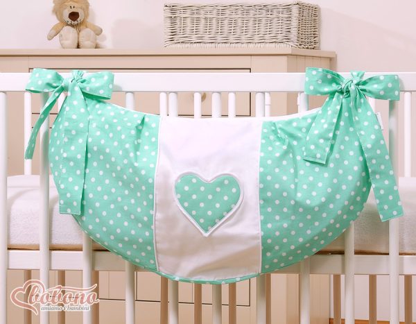 Toys bag- Hanging Hearts white dots on mint - Image 2