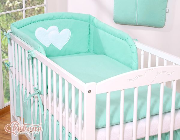 Bedding set 3-pcs- Hanging Hearts mint