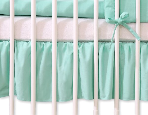 Dust Ruffle-Masking flounce 140x70cm- Hanging Hearts mint - Image 3