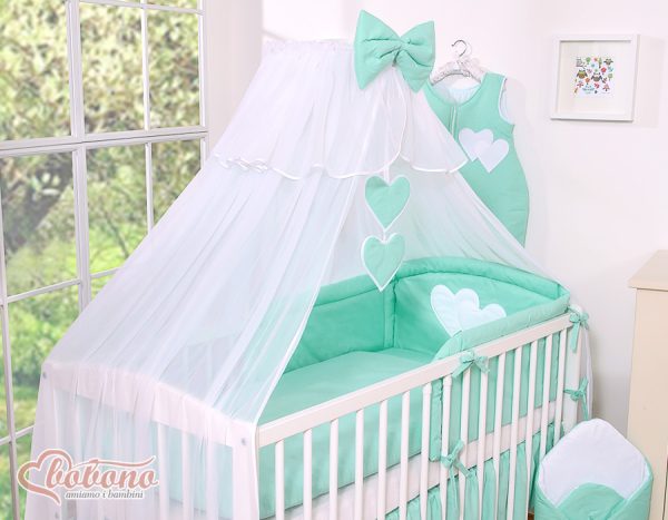 Mosquito-net made of chiffon- Hanging Hearts mint