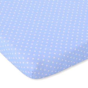 Sheet made of cotton 120x60cm white polka dots on blue