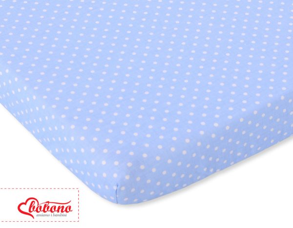 Sheet made of cotton 120x60cm white polka dots on blue - Image 2