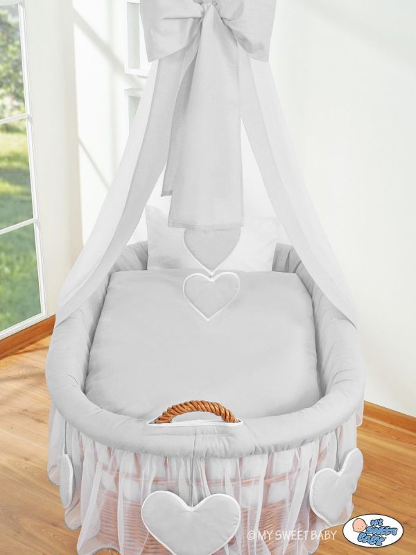 Moses Basket/Wicker drape crib- Amelie gray - Image 2