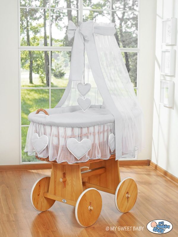 Moses Basket/Wicker drape crib- Amelie gray - Image 4