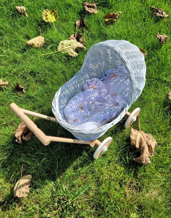 Wicker doll pushchair - grey - Image 6