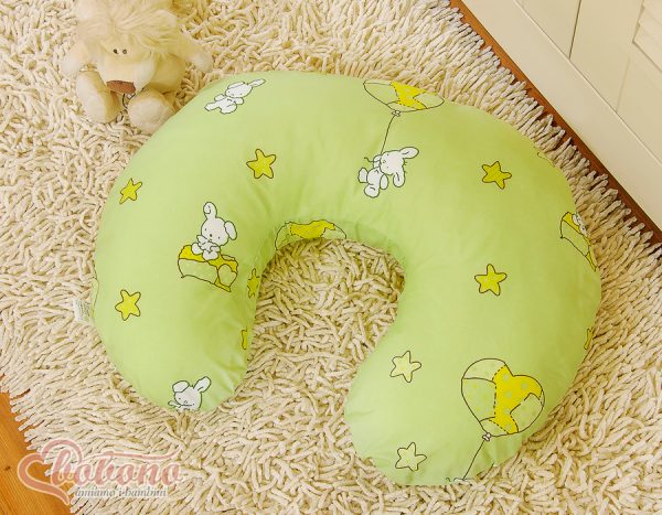 Breastfeeding Pillow Nursing Croissant Pillow, removable, Hands-Free Feeding-Teddy bear with balloon - Image 6