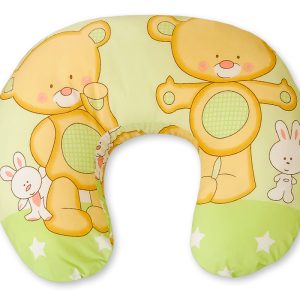 Breastfeeding Pillow Nursing Croissant Pillow, removable, Hands-Free Feeding- Teddy bear green