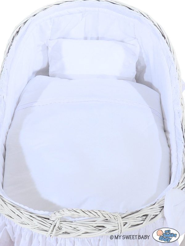 Moses Basket Wicker hood crib Carina- White - Image 4