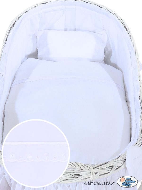 Moses Basket Wicker hood crib Carina- White - Image 5