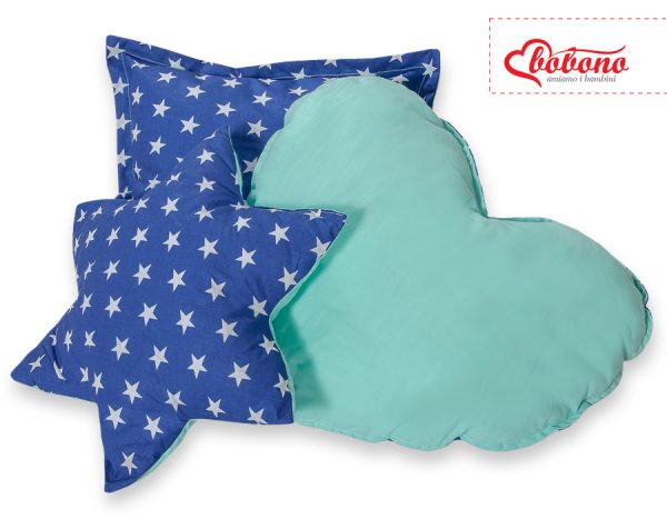 3pcs pillow set - Navy blue stars - Image 4
