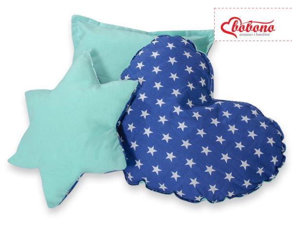 3pcs pillow set - Navy blue stars - Image 2