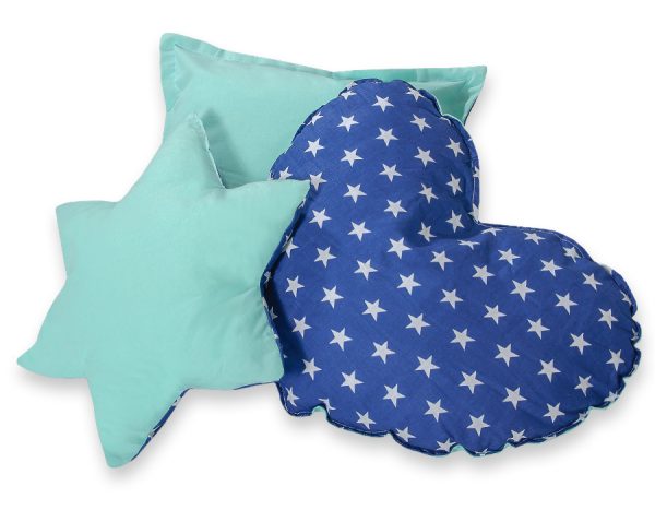 3pcs pillow set - Navy blue stars - Image 3