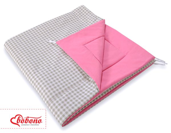 Double-sided teepee playmat- Grey checkered-pink - Image 2