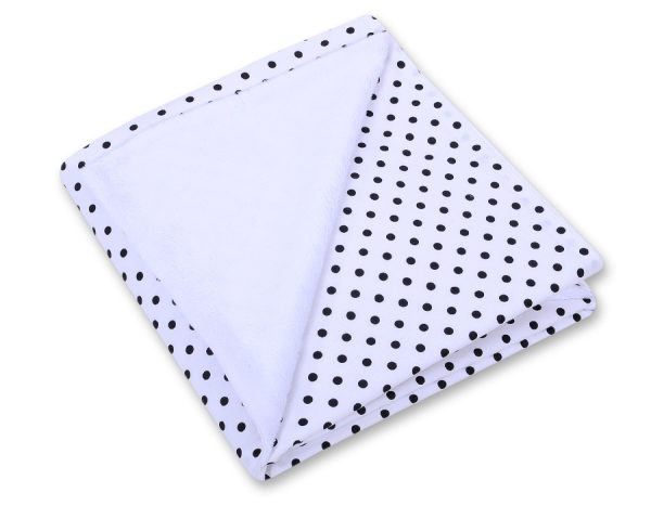 Big double-sided car seat blanket for babies - Black dots on white - Image 2