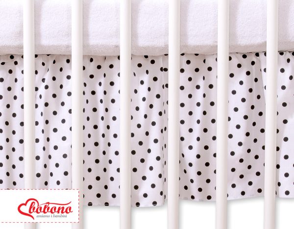 Dust Ruffle-Masking flounce 120x60cm- Hanging Hearts black dots on white - Image 3