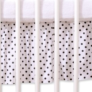 Dust Ruffle-Masking flounce 120x60cm- Hanging Hearts black dots on white