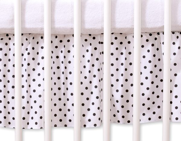 Dust Ruffle-Masking flounce 120x60cm- Hanging Hearts black dots on white