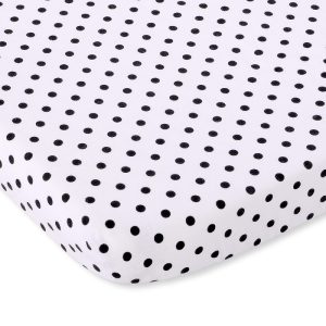 Sheet made of cotton 120x60cm white with black dots