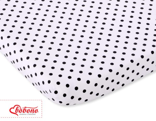 Sheet made of cotton 140x70cm white with black dots - Image 2