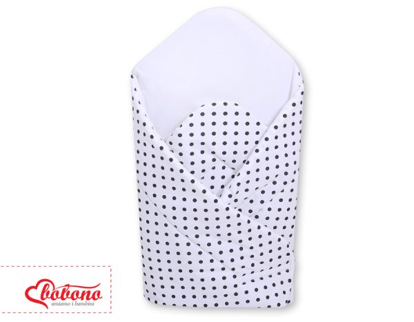 Babynest with stiffening- Hanging Hearts black dots on white - Image 2