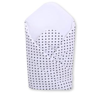 Babynest with stiffening- Hanging Hearts black dots on white