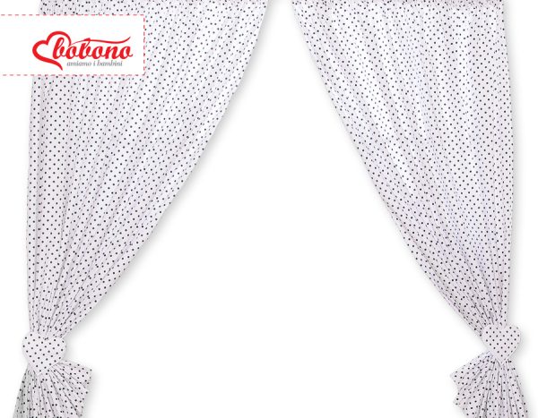 Curtains for baby room- Hanging Hearts black dots on white - Image 4