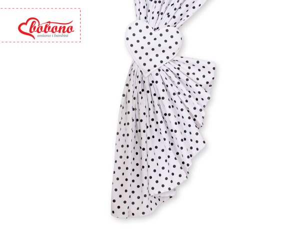 Curtains for baby room- Hanging Hearts black dots on white - Image 2