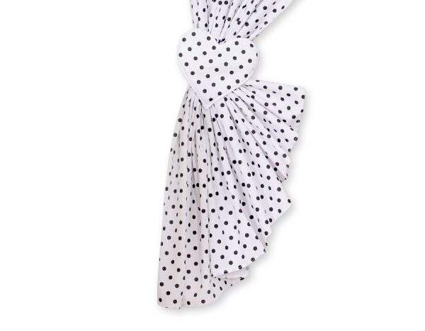 Curtains for baby room- Hanging Hearts black dots on white - Image 3