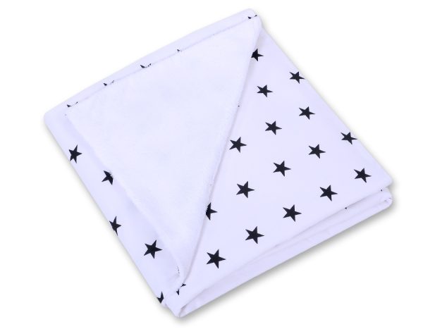 Big double-sided car seat blanket for babies - Black stars - Image 2