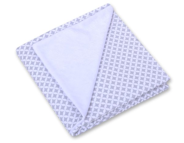 Big double-sided car seat blanket for babies - rosette grey - Image 2