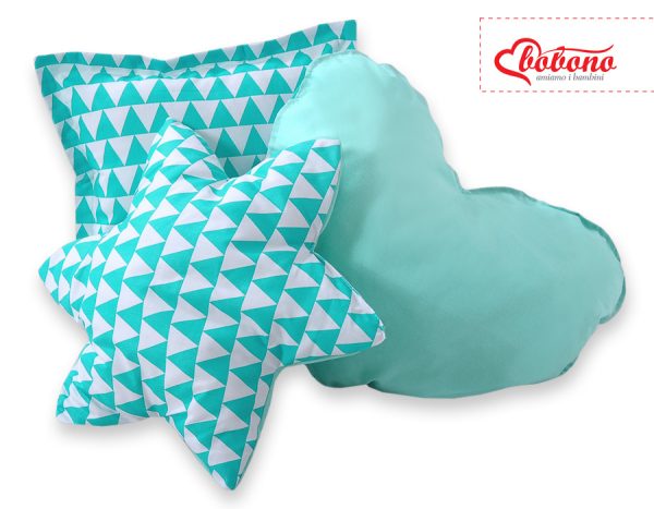 3pcs pillow set - triangles mint - Image 2