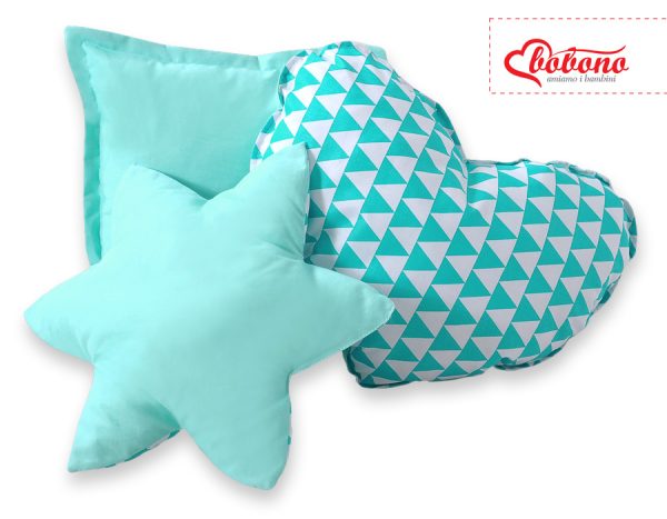 3pcs pillow set - triangles mint - Image 3