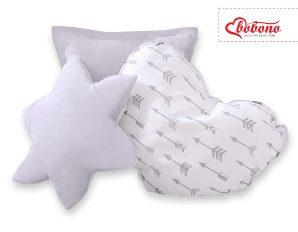 3pcs pillow set - Grey arrows - Image 3