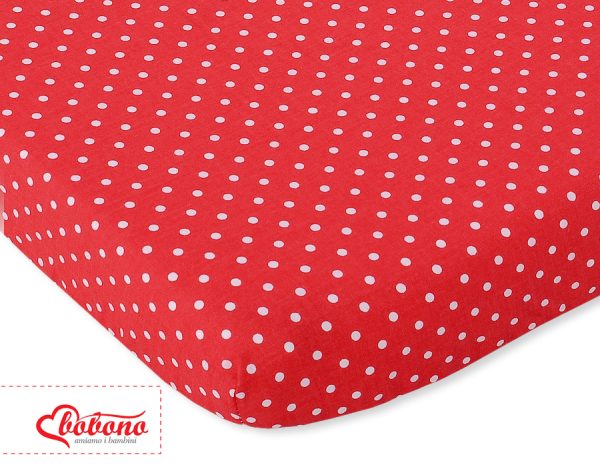 Sheet made of cotton 140x70cm white polka dots on red - Image 2