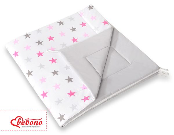 Double-sided teepee playmat- Grey-pink stars/grey - Image 2