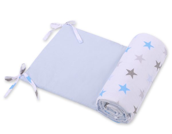 Universal bumper for cot - gray -blue stars - Image 2