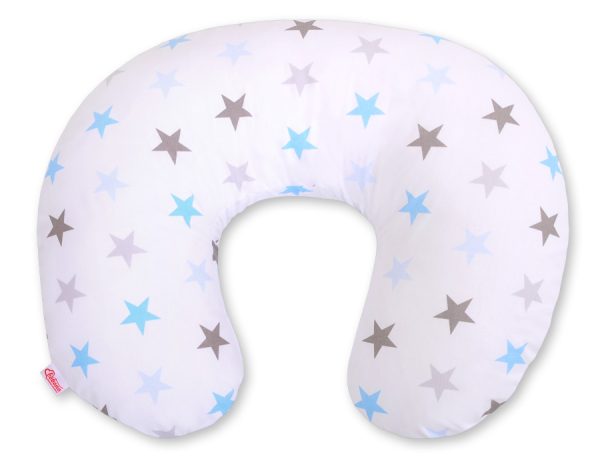 Feeding pillow- Grey-blue stars