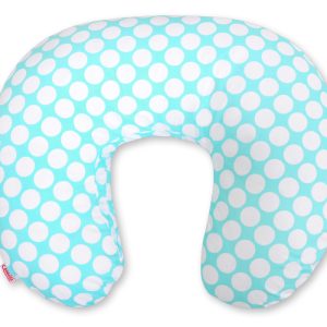 Feeding pillow- turquoise with white dots