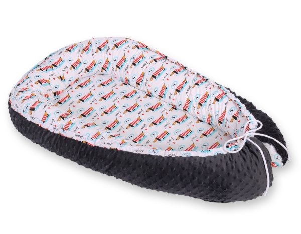 Baby nest double-sided Premium Cocoon for infants BOBONO minky- doggies - Image 3