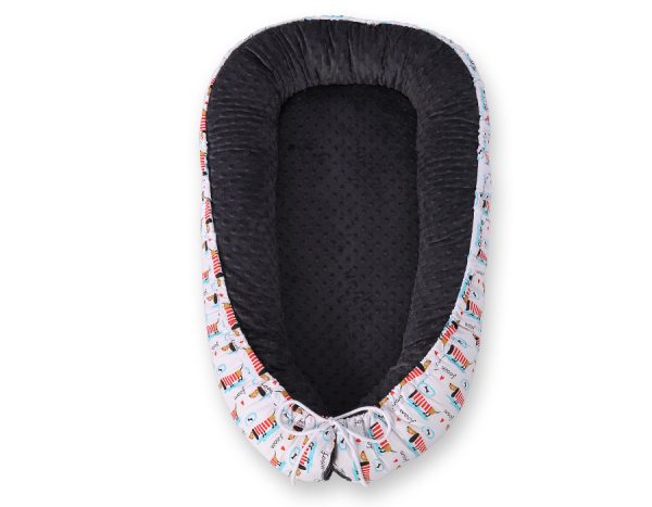 Baby nest double-sided Premium Cocoon for infants BOBONO minky- doggies - Image 4