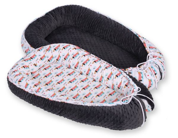 Baby nest double-sided Premium Cocoon for infants BOBONO minky- doggies - Image 6