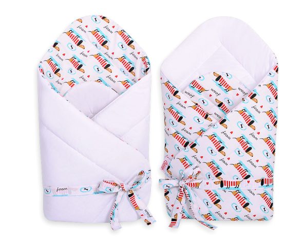 Double-sided baby nest with bow - doggies - Image 2