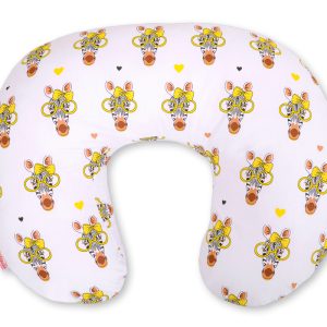 Breastfeeding Pillow Nursing Croissant Pillow, removable, Hands-Free Feeding- yellow zebras