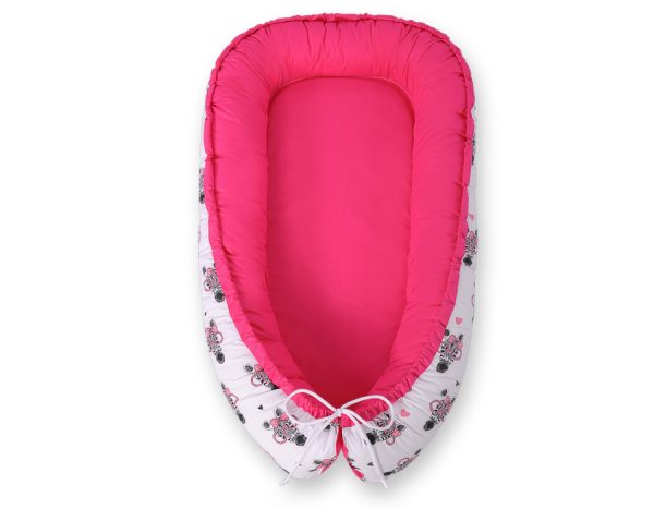 Baby nest double-sided Premium Cocoon for infants BOBONO- pink zebras - Image 4