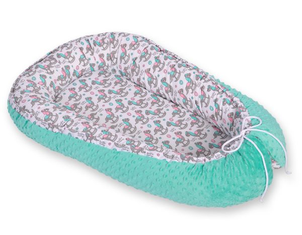 Baby nest double-sided Premium Cocoon for infants BOBONO minky- rocking horses - Image 3