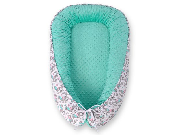 Baby nest double-sided Premium Cocoon for infants BOBONO minky- rocking horses - Image 4