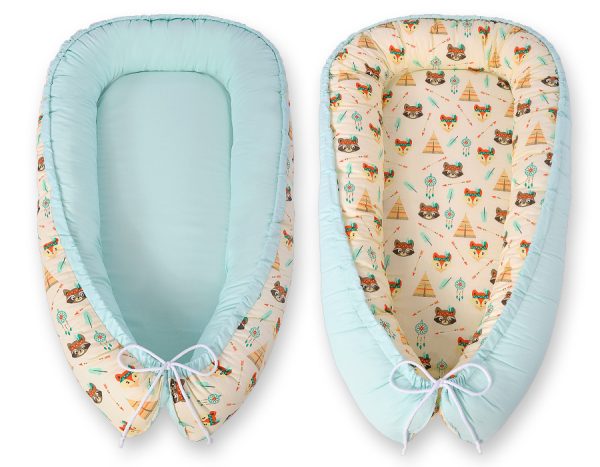 Baby nest double-sided Premium Cocoon for infants BOBONO- teepee cream - Image 4