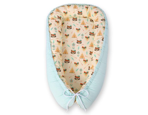 Baby nest double-sided Premium Cocoon for infants BOBONO- teepee cream - Image 5