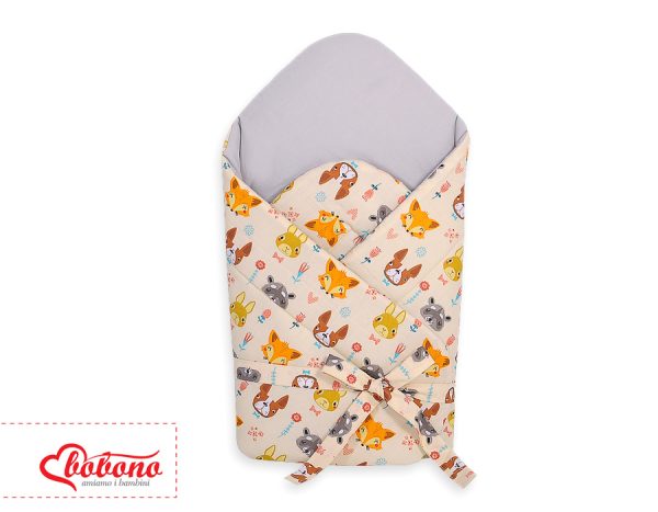 Baby nest 2in1 with stiffening with bow - cream animals - Image 6