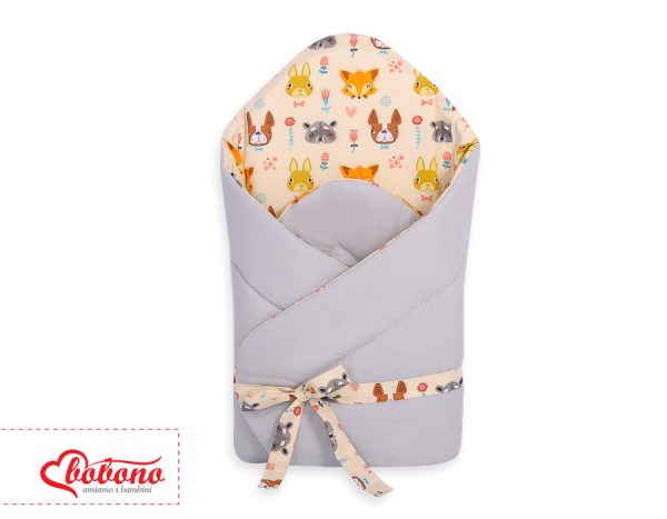 Baby nest 2in1 with stiffening with bow - cream animals - Image 2